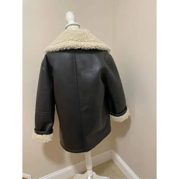 New Free  People Winnie Vegan Car Coat Size S - Picture 4 of 7